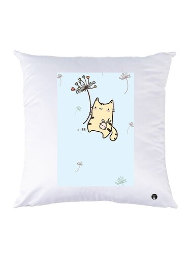 Printed Pillow Case Polyester White 30x30cm