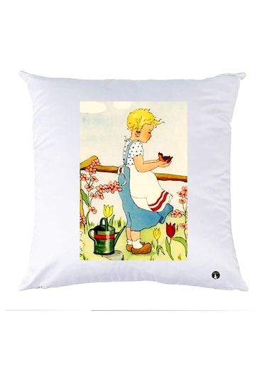 Printed Pillow polyester White 30x30cm