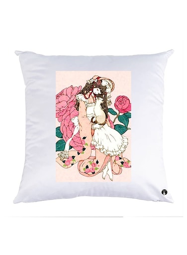 Printed Pillow Case polyester White 30x30cm