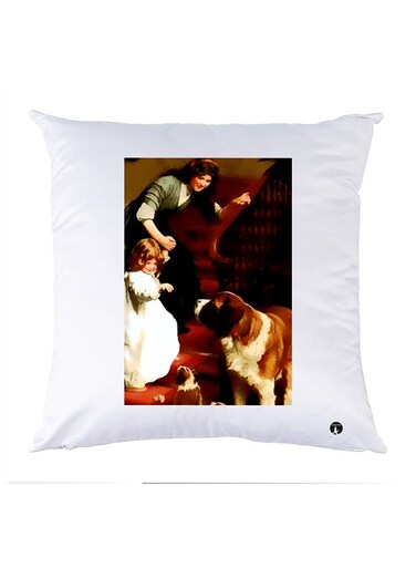 Printed Pillow Case polyester White 30x30cm