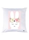 Cartoon Bunny Printed Decorative Throw Pillow White/Pink/Green 30x30cm