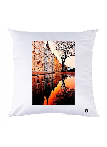 Printed Pillow Case polyester White 30x30cm