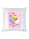 Hello Kitty Printed Throw Pillow White/Pink/Green 30x30cm