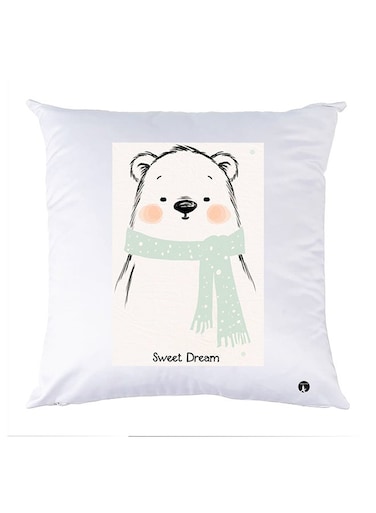 Printed Pillow polyester White 30x30cm