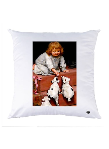 Printed Pillow Case polyester White 30x30cm