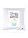 Printed Pillow Polyester White 30x30cm