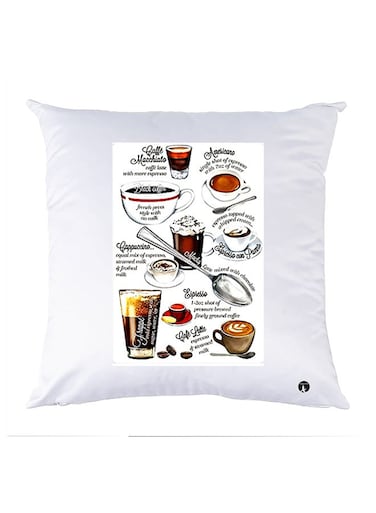 Printed Pillow Case polyester White 30x30cm