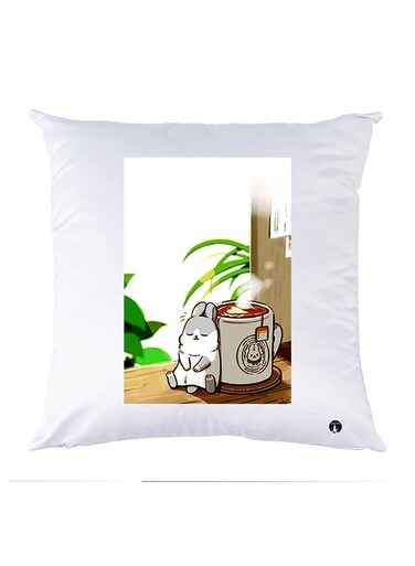 Printed Pillow polyester White 30x30cm