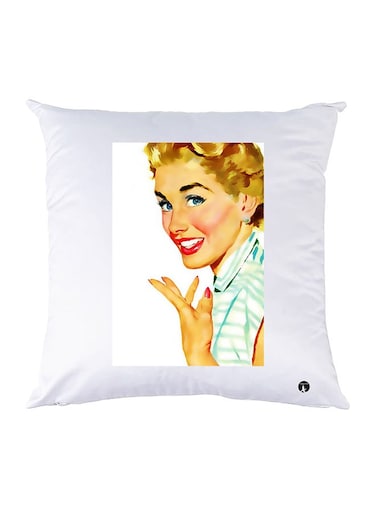 Printed Pillow polyester White 30x30cm