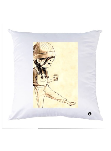 Printed Pillow polyester White 30x30cm