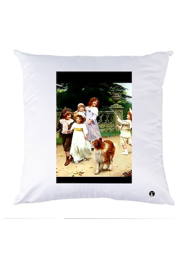 Printed Pillow Case polyester White 30x30cm