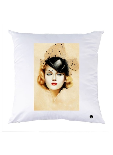 Printed Pillow Polyester White 30x30cm