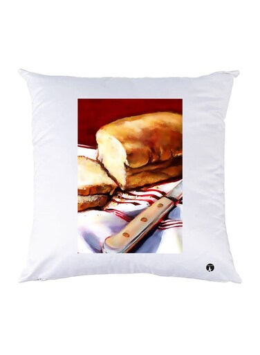Printed Pillow Polyester White 30x30cm
