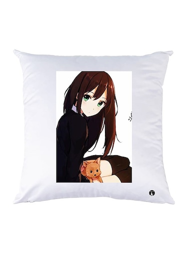 Printed Pillow Polyester White 30x30cm