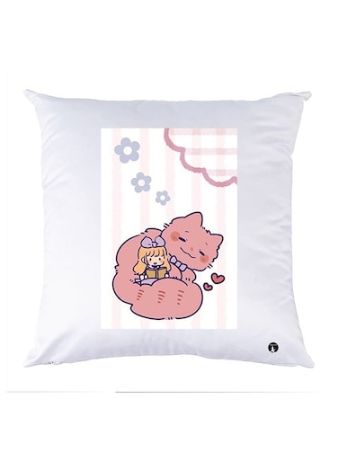 Printed Pillow Case polyester White 30x30cm