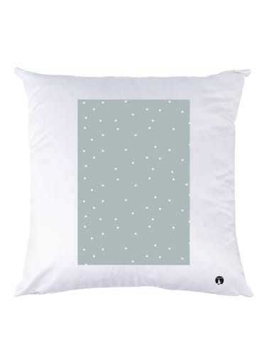 Printed Throw Pillow White/Grey 30x30cm