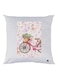 Cycle Printed Throw Pillow White/Pink/Yellow 30x30cm