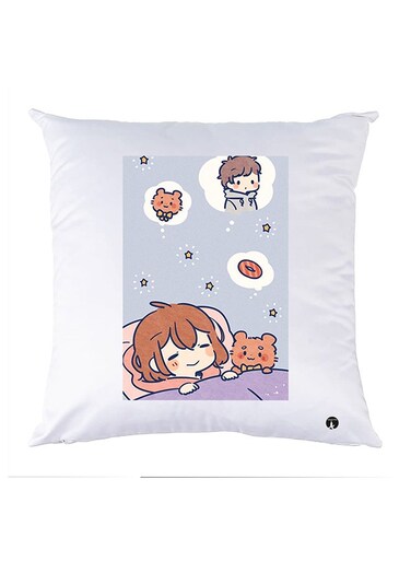 Printed Pillow Case polyester White 30x30cm