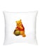 Winnie The Pooh Character Printed Decorative Pillow White/Yellow/Red 16x16inch