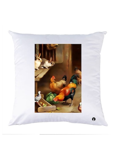 Printed Pillow Case polyester White 30x30cm