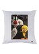 Tweety Bird And Cat Printed Throw Pillow White/Black/Yellow 30x30cm