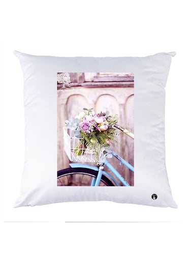 Printed Pillow Case Polyester White 30x30cm