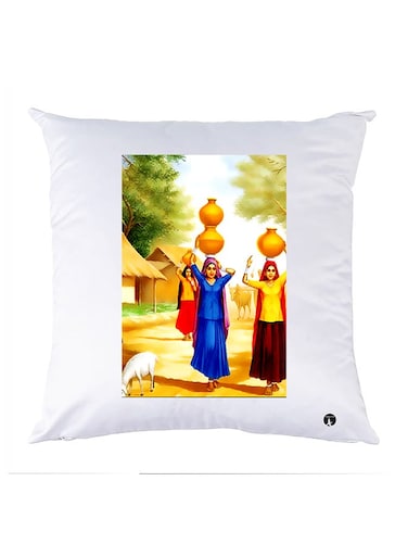 Printed Pillow polyester White 30x30cm