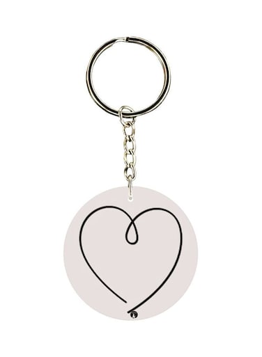 Heart Theme Single Sided Keychain