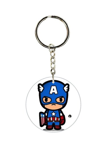 Captain America Printed Dual Sided Keychain