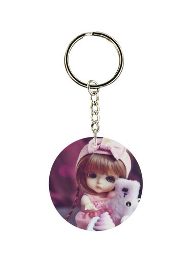 Doll Printed Double Sided Keychain