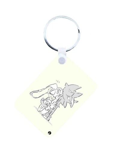 Sonic Printed Keychain Grey