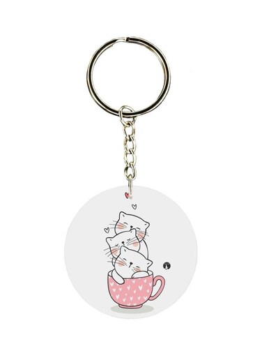 Cats Printed Single Sided Keychain