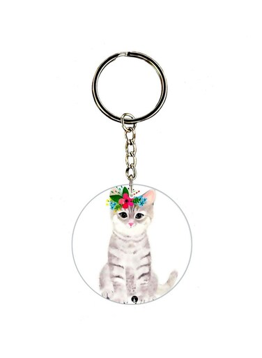 Cat Printed Keychain