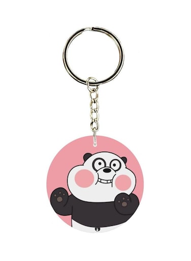 Double Sided Panda Printed Keychain