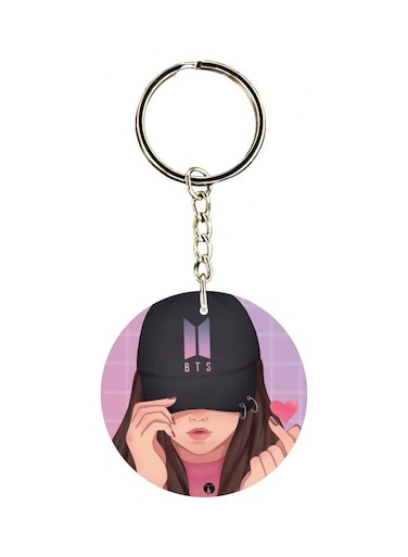 Girl Printed Double Sided Keychain