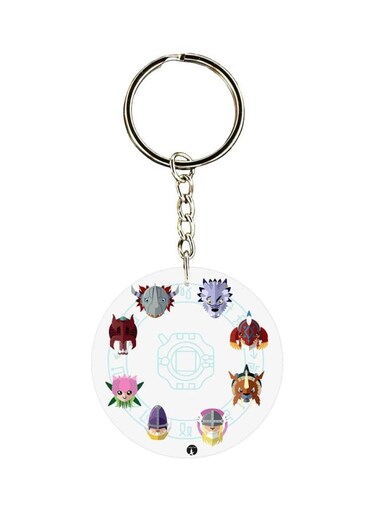 Anime Digimon Printed Plastic Keychain