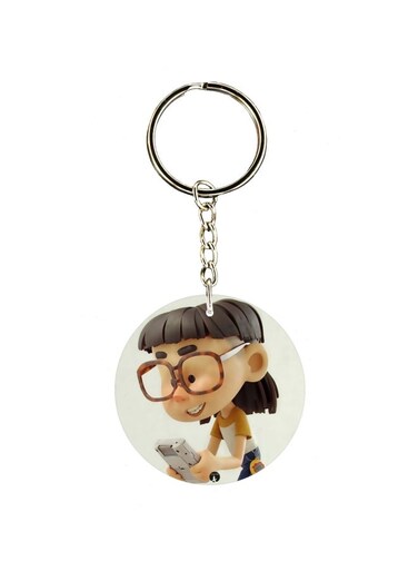 Cartoon Themed Single Sided Keychain