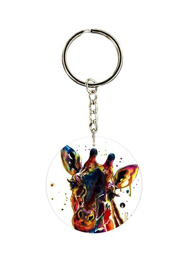 Giraffe Face Printed Keychain