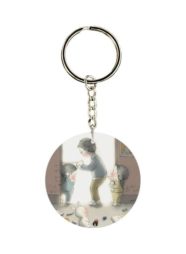 Cartoon Themed Single Sided Keychain