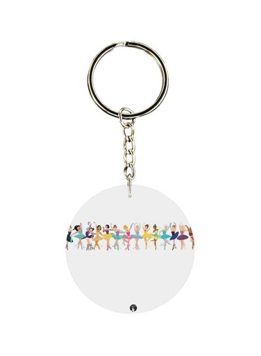 Cartoon Dancing Girl Printed Keychain