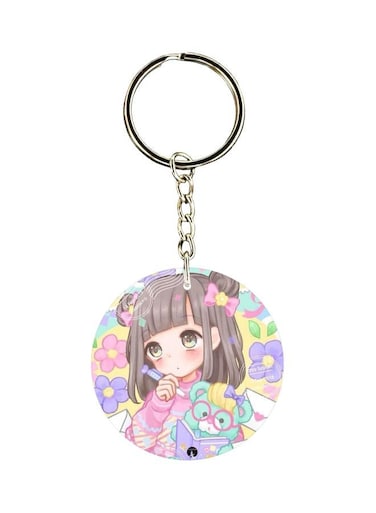 Cartoon Printed Double Sided Keychain
