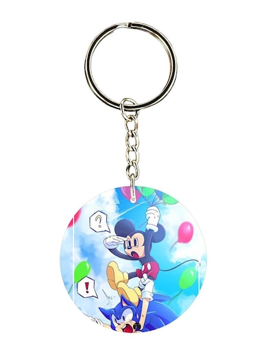 Sonic And Mickey Printed Keychain