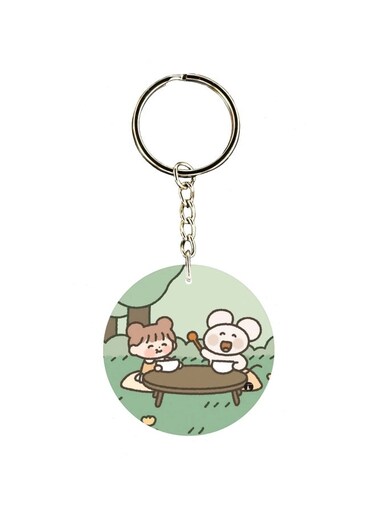 Cartoon Printed Single Sided Keychain
