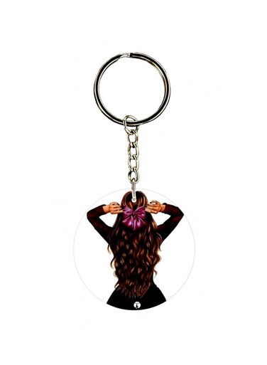 Girl Printed Dual Sided Keychain