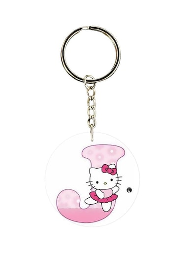 Hello Kitty Letter J Printed Keychain