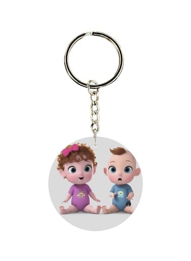 Babies Printed Double Sided Keychain