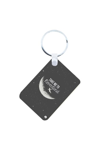 English Phrases Printed Keychain Black/White
