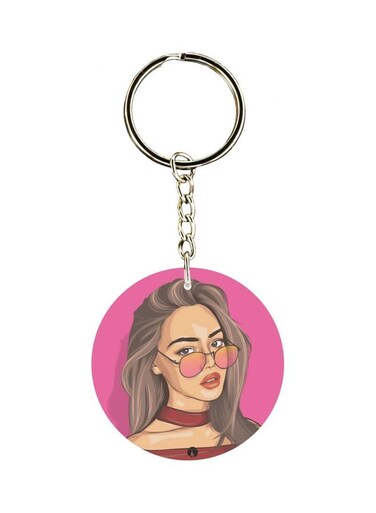 Single Sided Girl Printed Keychain