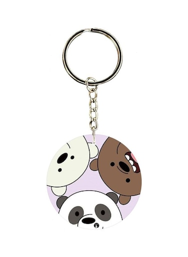Bear Printed Double Sided Keychain