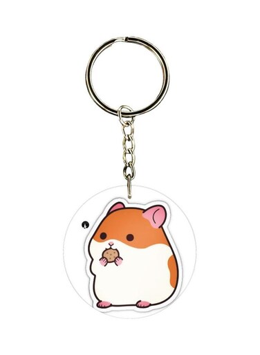 Double Sided Cute Hamster Printed Keychain